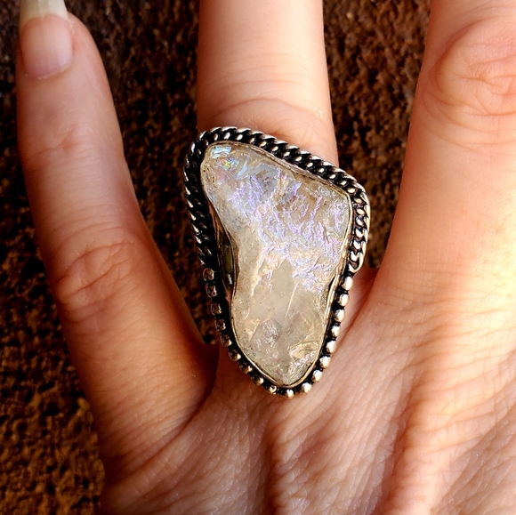 New Titanium Crystal 925 Silver Ring. - Picture 8 of 16